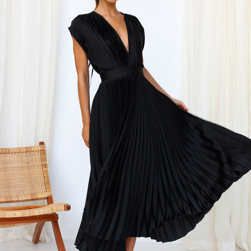 Robe Femme Moderne à Col V Sans Manches 7