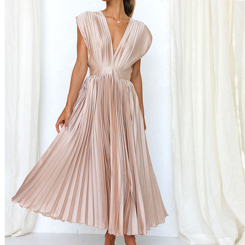 Robe Femme Moderne à Col V Sans Manches 8