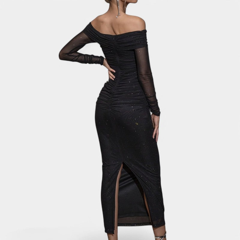 Robe Femme Off-Shoulder à Manches Longues en Polyester 2