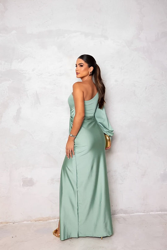 Robe Femme One-Shoulder Drapée Longue Fluide 7