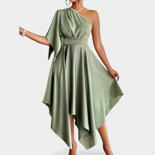 Robe Femme Peplum Asymétrique Automne 100% Polyester 0
