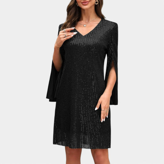 Robe Femme Tunique à Sequins Design Raffiné en Polyester 1