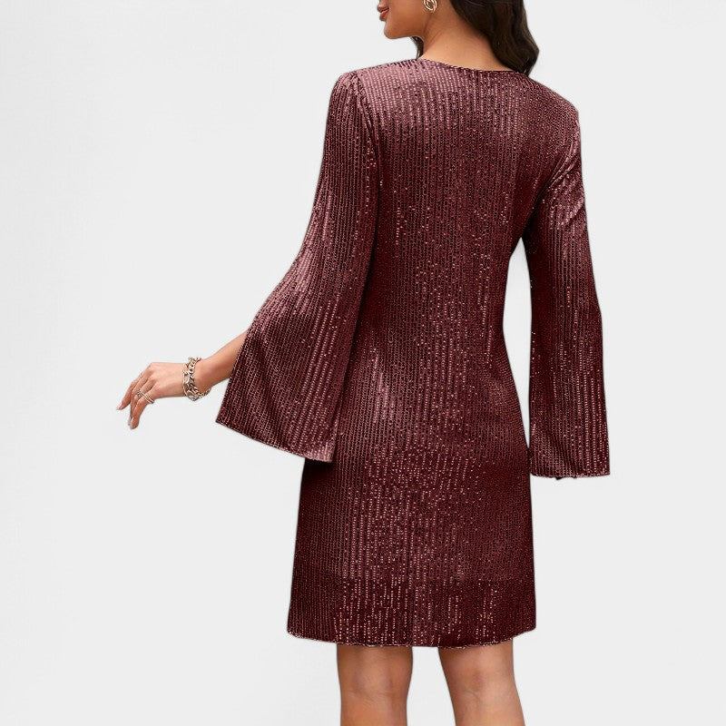 Robe Femme Tunique à Sequins Design Raffiné en Polyester 3