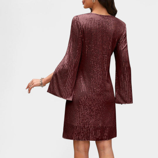 Robe Femme Tunique à Sequins Design Raffiné en Polyester 3