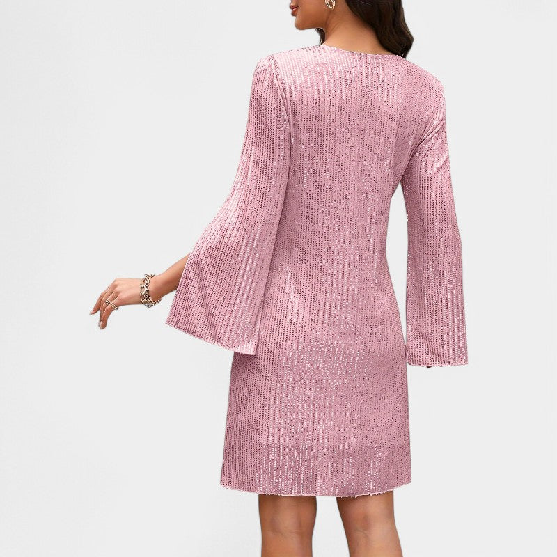 Robe Femme Tunique à Sequins Design Raffiné en Polyester 4