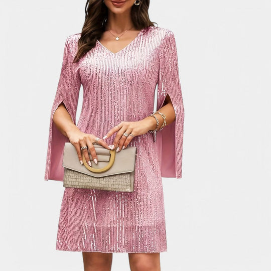 Robe Femme Tunique à Sequins Design Raffiné en Polyester 8