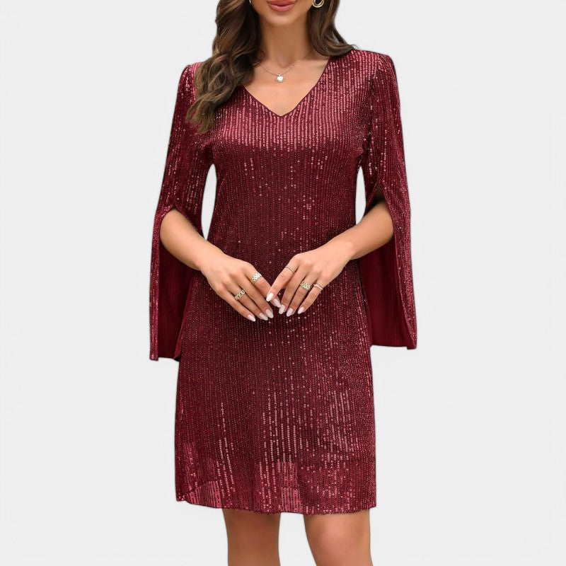 Robe Femme Tunique à Sequins Design Raffiné en Polyester 9