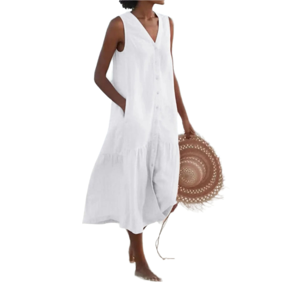 Robe Femme V-Ausschnitt Moderne 0