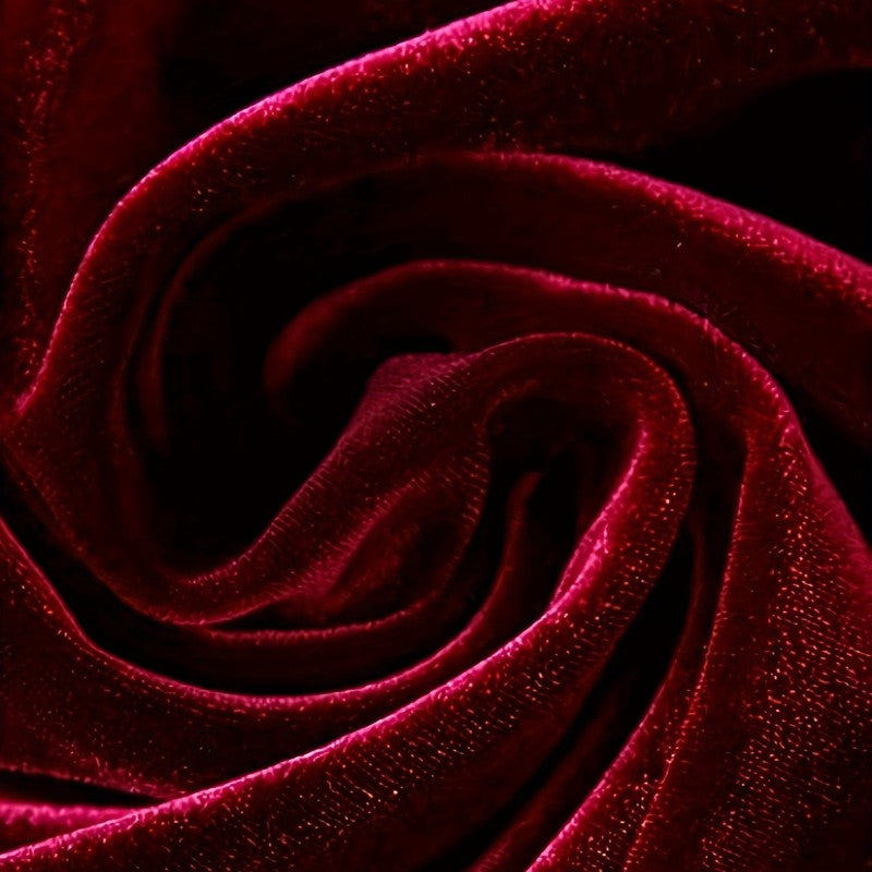 Robe Femme Velours Asymétrique Rouge Robe de Soirée 4