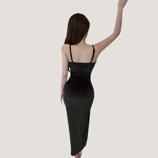 Robe Femme à Fente et Fronces Bodycon en Polyester 5