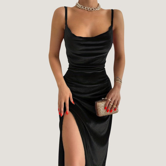 Robe Femme à Fente et Fronces Bodycon en Polyester 8