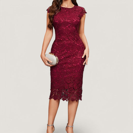 Robe Femme en Dentelle Chic Sans Manches 1
