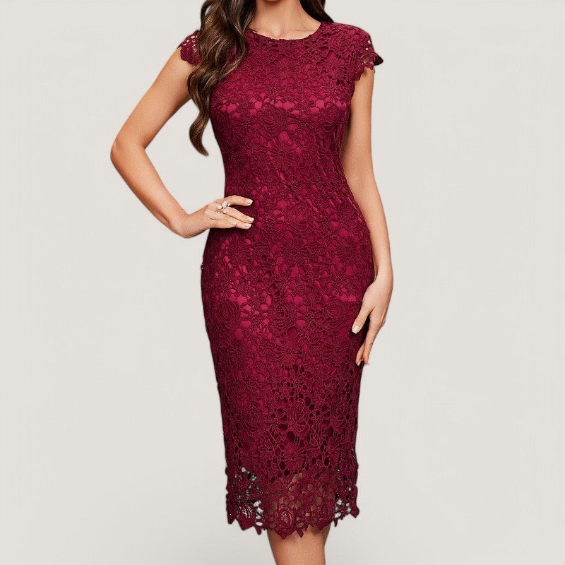 Robe Femme en Dentelle Chic Sans Manches 4
