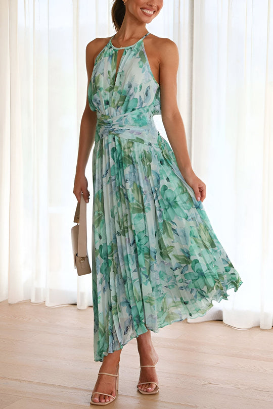 Robe Fleurie Élégante Femme en Polyester pour Soirée 2