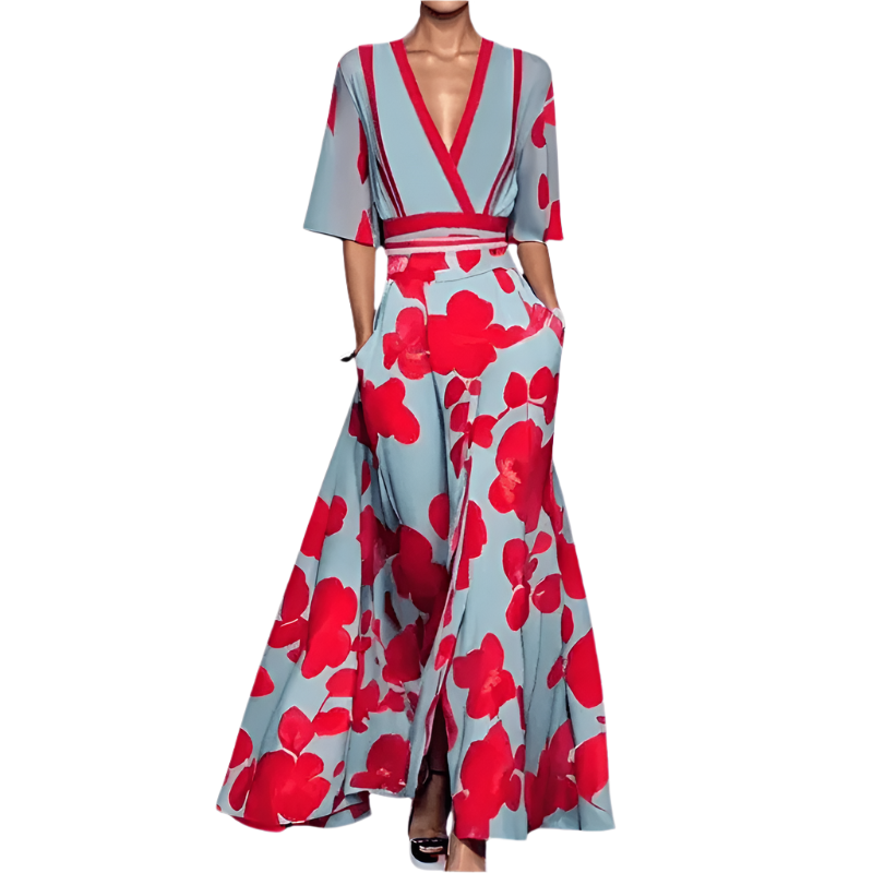 Robe Fleurie pour Femmes Style Élégant en Polyester 0