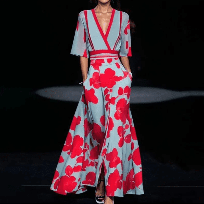 Robe Fleurie pour Femmes Style Élégant en Polyester 1