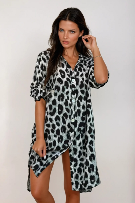 Robe Imprimée Léopard Femme Chic 2