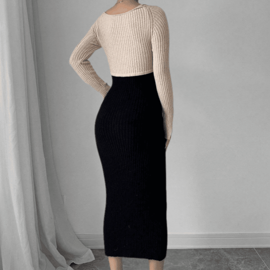 Robe Longue Ajustée à Manches Longues pour Femmes 2