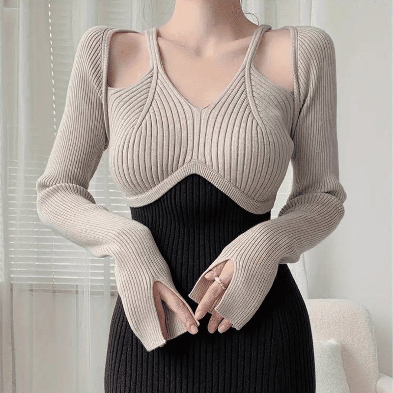 Robe Longue Ajustée à Manches Longues pour Femmes 4