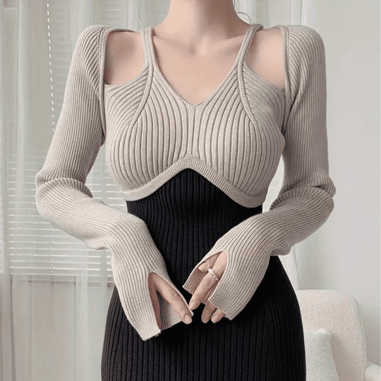 Robe Longue Ajustée à Manches Longues pour Femmes 4
