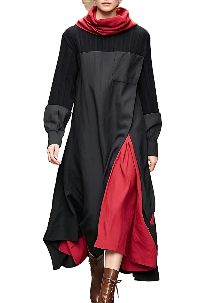 Robe Longue Ample à Col Roulé pour Femme 0