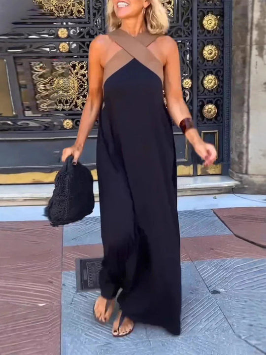 Robe Longue Décontractée Femme Col Croisé 4