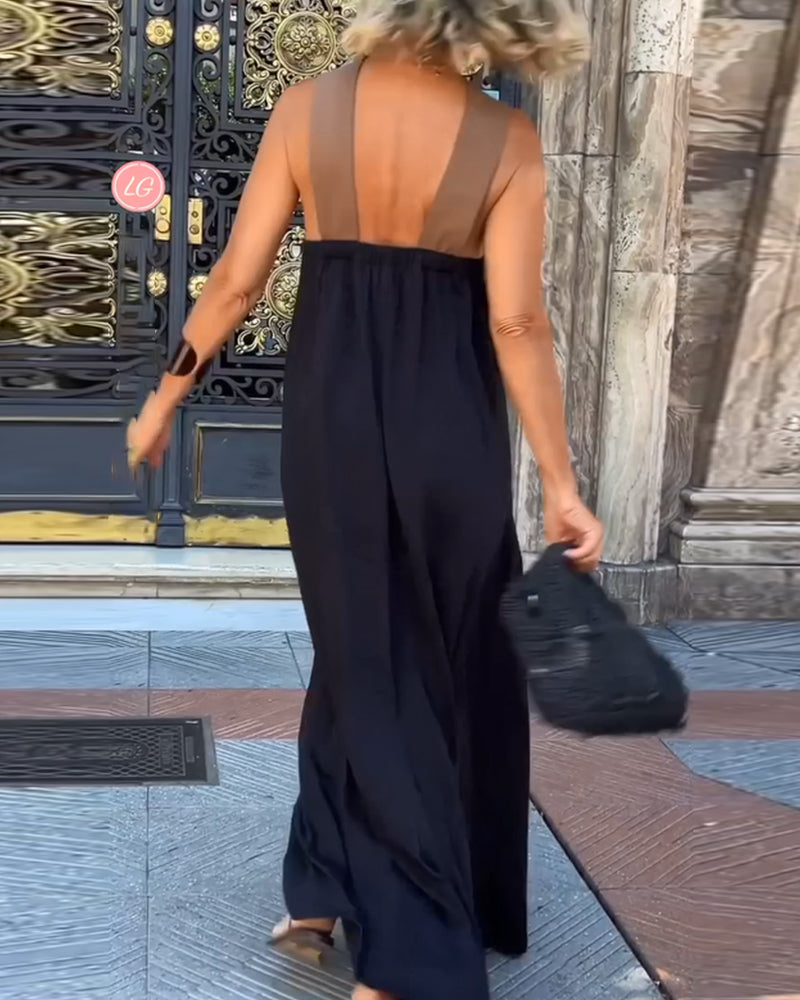 Robe Longue Décontractée Femme Col Croisé 6