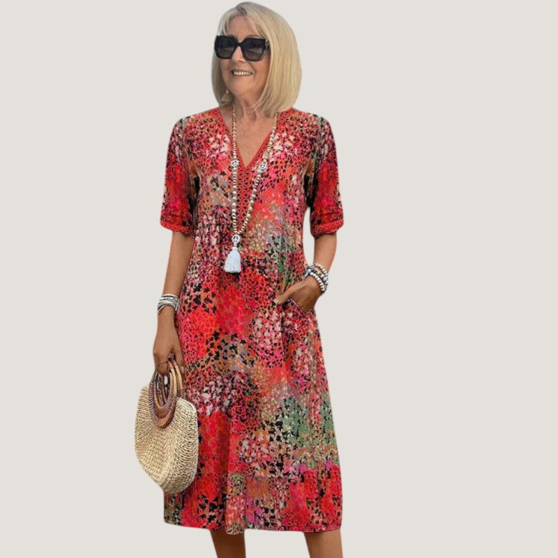 Robe Longue Femme Bohème Fluide Tissu Léger Drapé 6