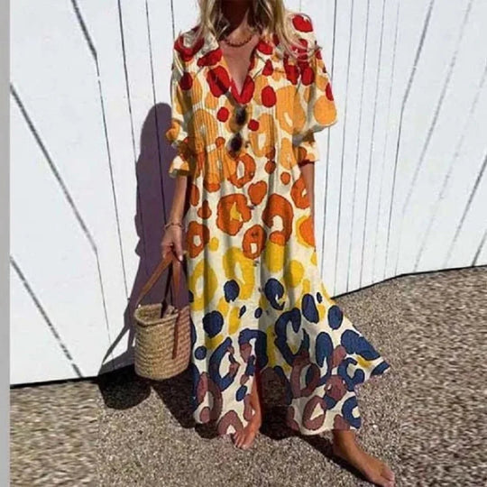 Robe Longue Femme Bohème Maxi Été Aérienne avec Motifs Delicats 1