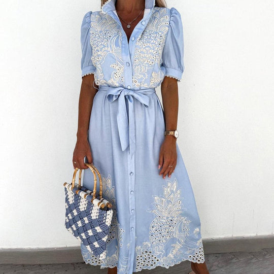 Robe Longue Femme Confortable Été Polyester Aérien 4