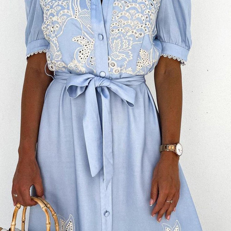 Robe Longue Femme Confortable Été Polyester Aérien 6