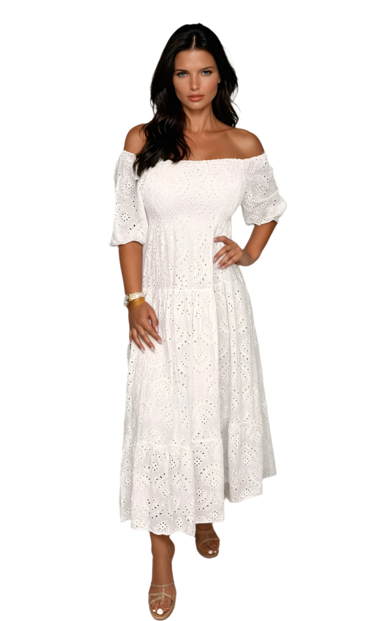 Robe Longue Femme Élégante en Dentelle Douce pour Mariage et Soirée 0