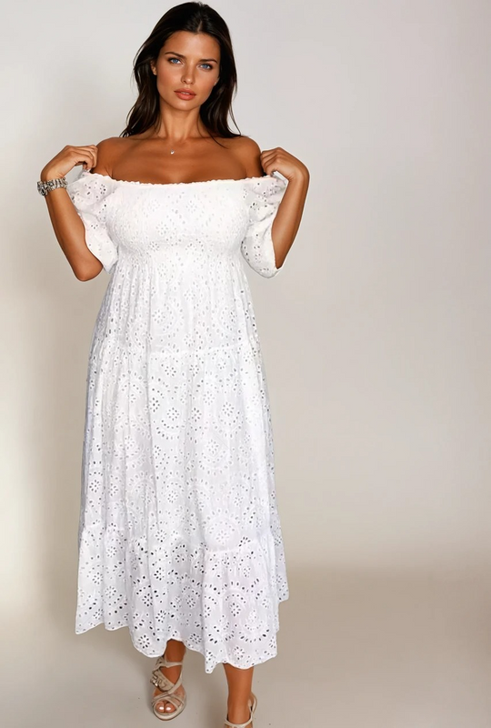 Robe Longue Femme Élégante en Dentelle Douce pour Mariage et Soirée 1