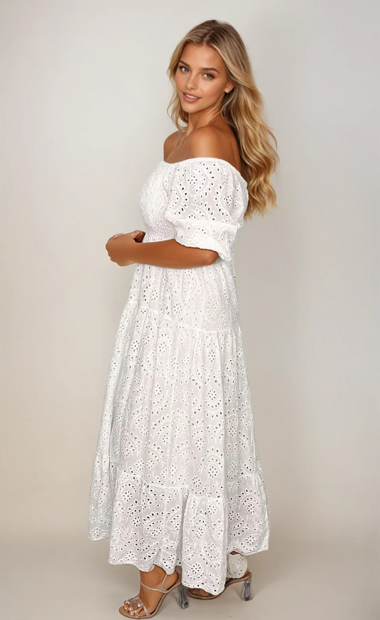 Robe Longue Femme Élégante en Dentelle Douce pour Mariage et Soirée 2