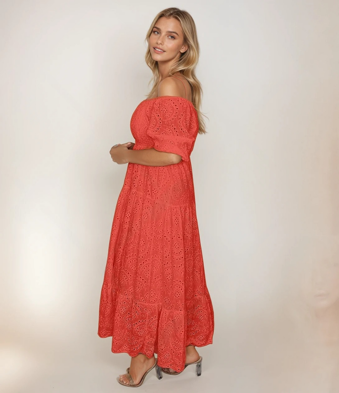 Robe Longue Femme Élégante en Dentelle Douce pour Mariage et Soirée 4