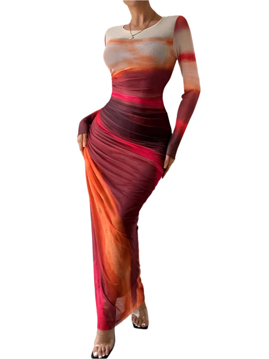 Robe Longue Femme Élégante en Tissu Léger pour l'Été 0