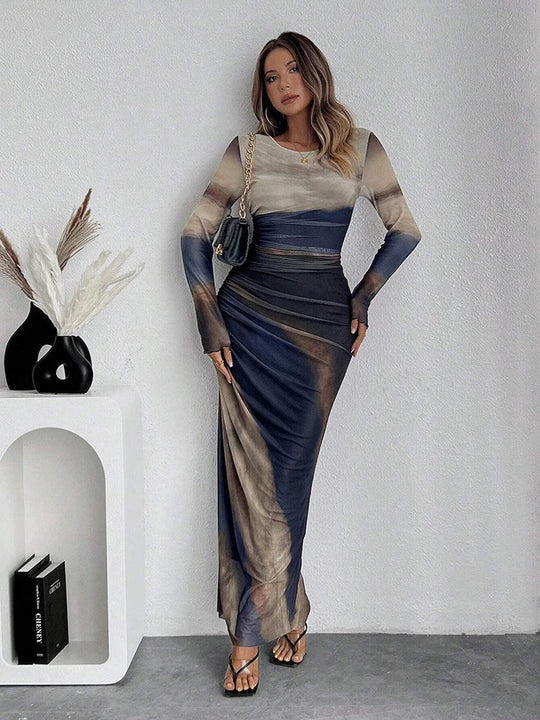 Robe Longue Femme Élégante en Tissu Léger pour l'Été 2