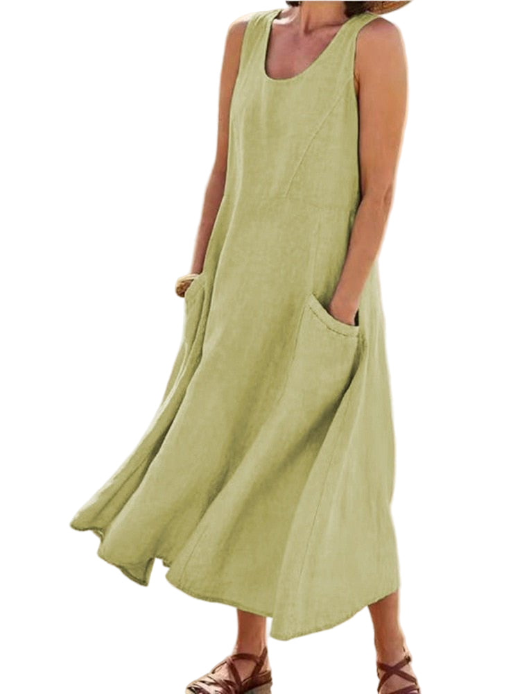 Robe Longue Femme Fluide Été en Tissu Léger Maxi 0