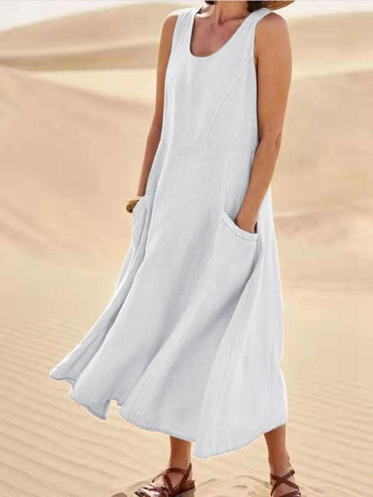 Robe Longue Femme Fluide Été en Tissu Léger Maxi 2