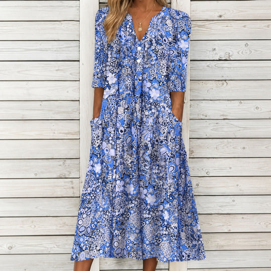 Robe Longue Femme Imprimé Floral Chic 1