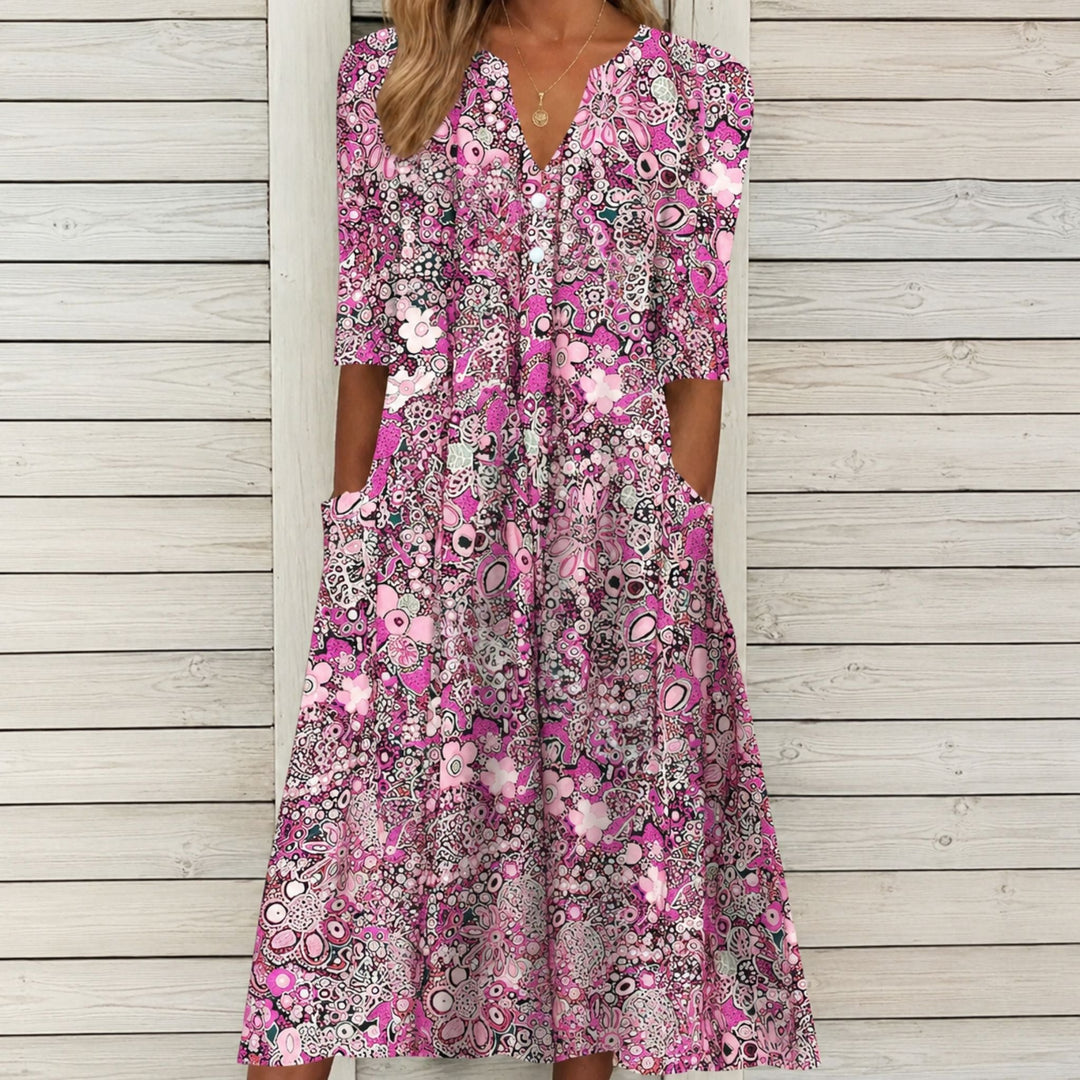 Robe Longue Femme Imprimé Floral Chic 2