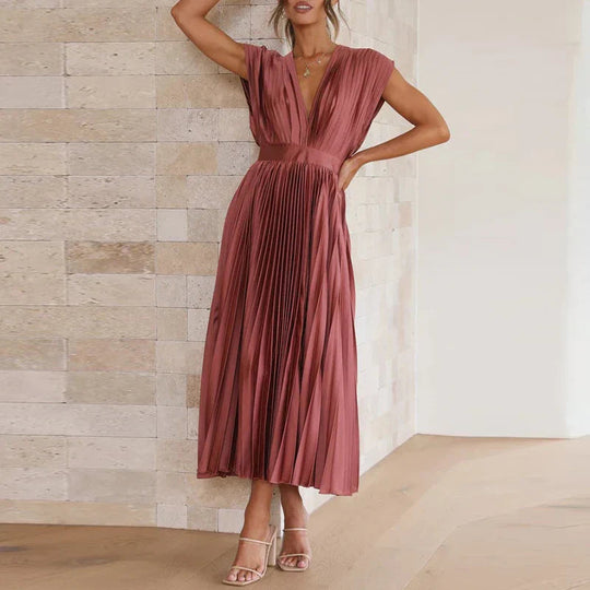 Robe Longue Femme Plissée Élégante Tissu Léger 5