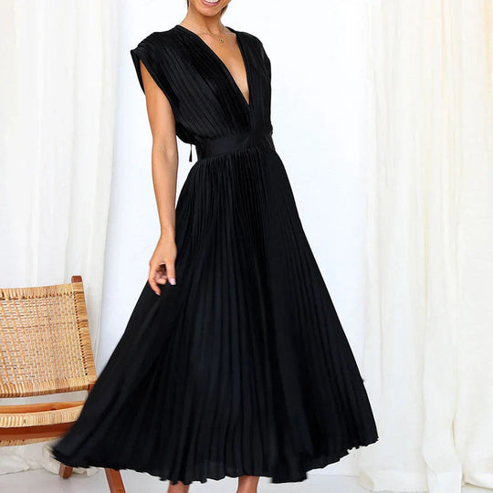 Robe Longue Femme Plissée Élégante Tissu Léger 7