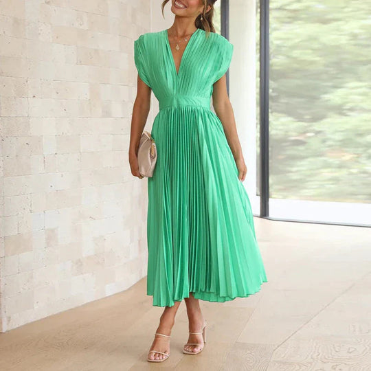 Robe Longue Femme Plissée Élégante Tissu Léger 8