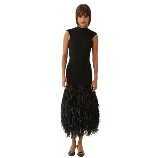 Robe Longue Femme Plissée Élégante en Tissu Plumé pour Été 0