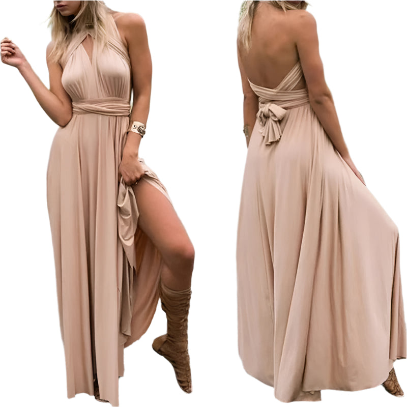 Robe Longue Femme Portefeuille Élastique Polyester Polyvalente 0