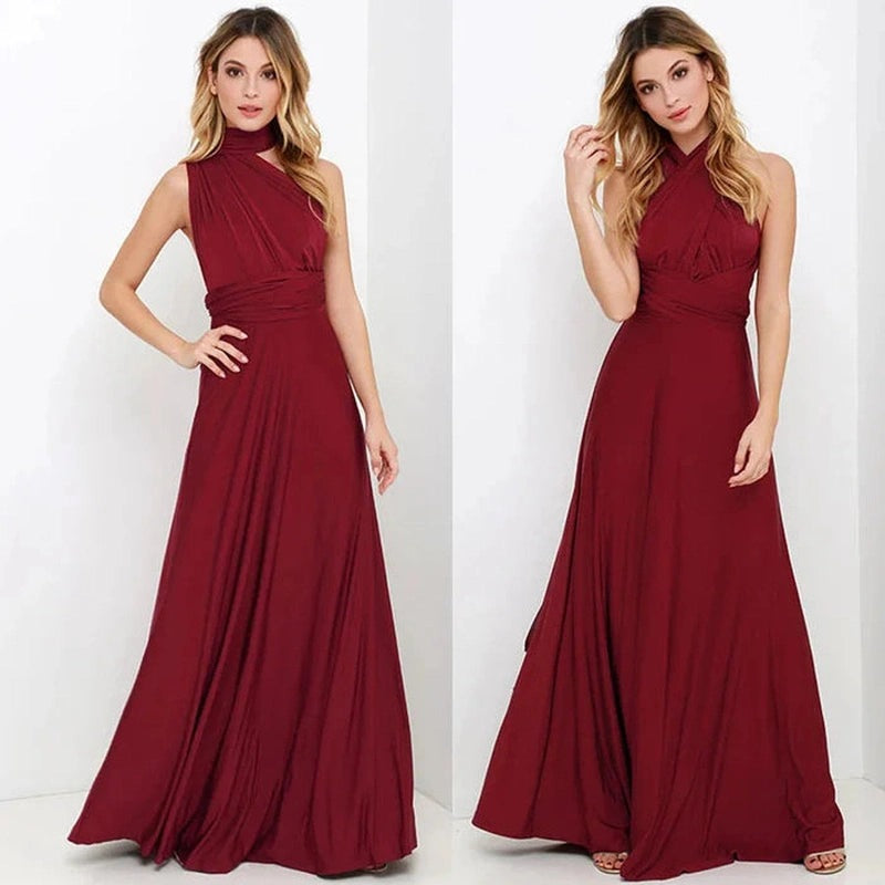 Robe Longue Femme Portefeuille Élastique Polyester Polyvalente 2