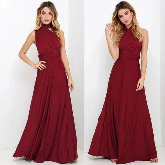 Robe Longue Femme Portefeuille Élastique Polyester Polyvalente 2