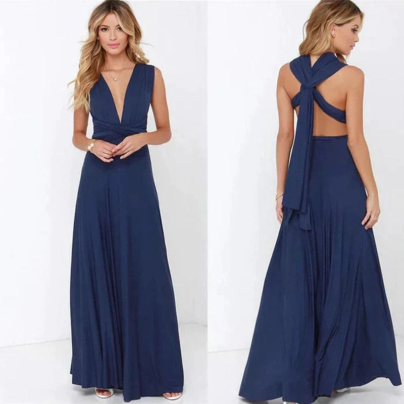 Robe Longue Femme Portefeuille Élastique Polyester Polyvalente 4