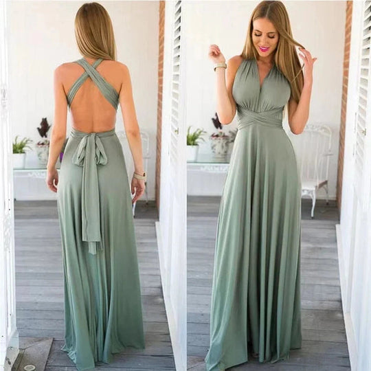 Robe Longue Femme Portefeuille Élastique Polyester Polyvalente 9
